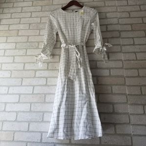 Whowhatwear White w/ Black Squares Dress